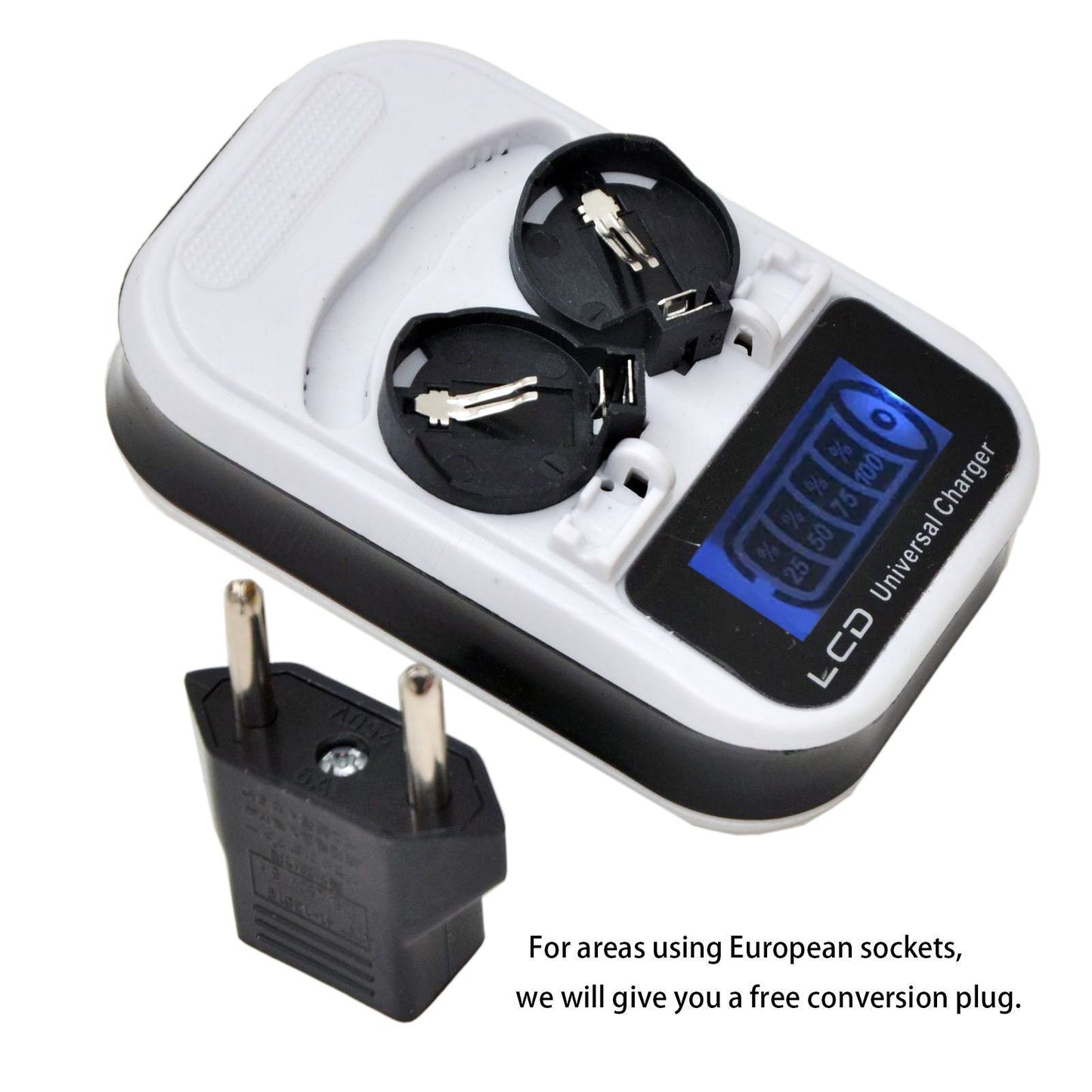 Dual Slots LCD AC Charger For LIR2016 LIR2025 LIR2032 ML2016 Cell Button Battery