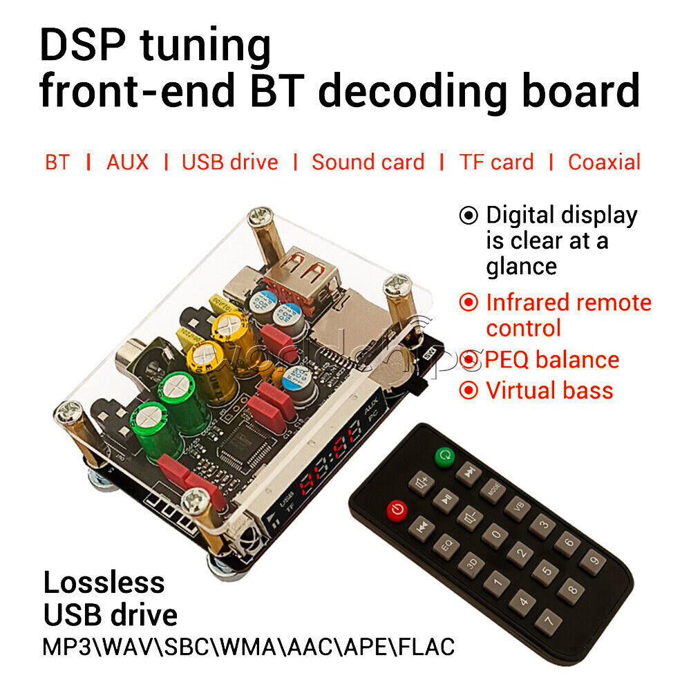 ZK-DAM-K1 Bluetooth U Disk Sound Card TF Decoder Board Front DSP Tuning Type-C