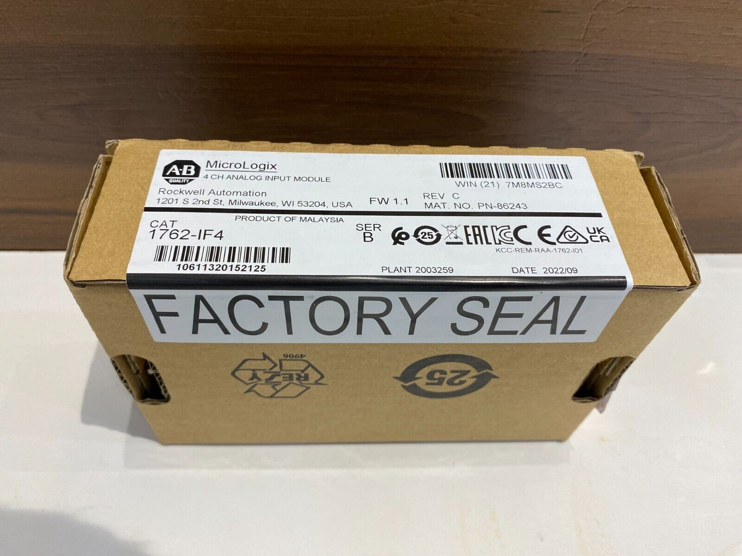 AB 1762-IF4 MicroLogix 4 CH Analog Input Module  Factory Sealed