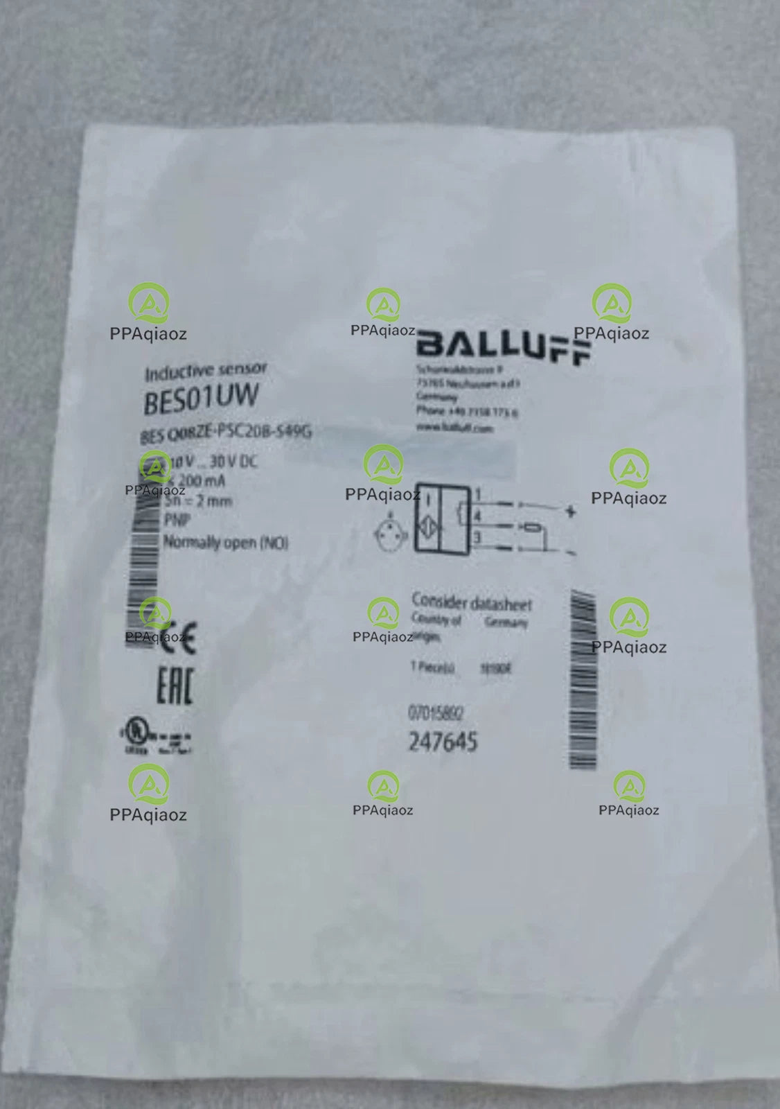 1Pcs    BALLUFF BES Q08ZE-PSC20B-S49G（BES01UW）sensor Free transport