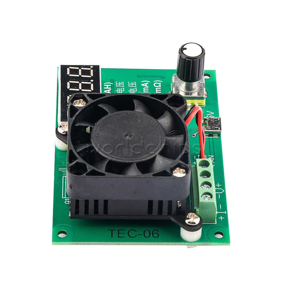 16W Electric Load Max 500AH LED Display TEC-06 Battery Capacity Tester With Fan