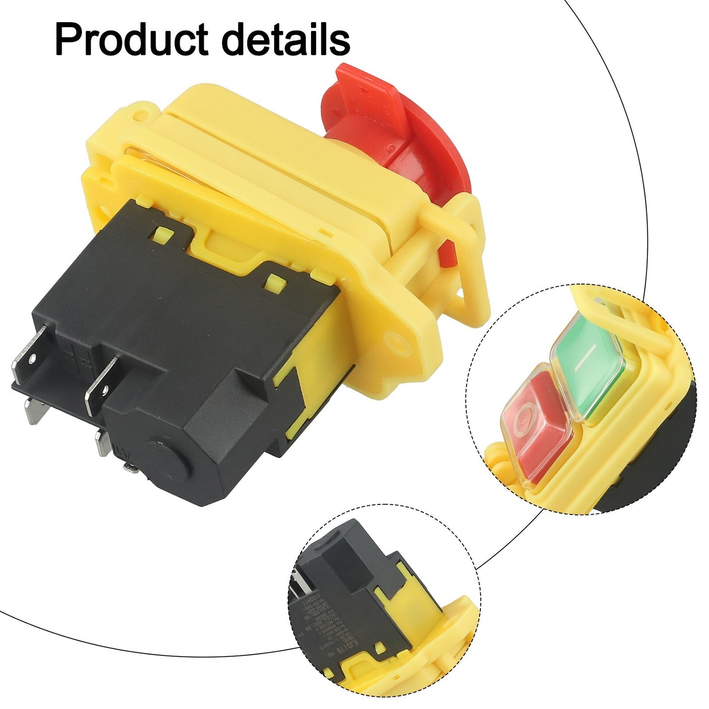 1PCS KJD17B 5Pin Waterproof Electromagnetic Pushbutton Switch for Mini Lathe