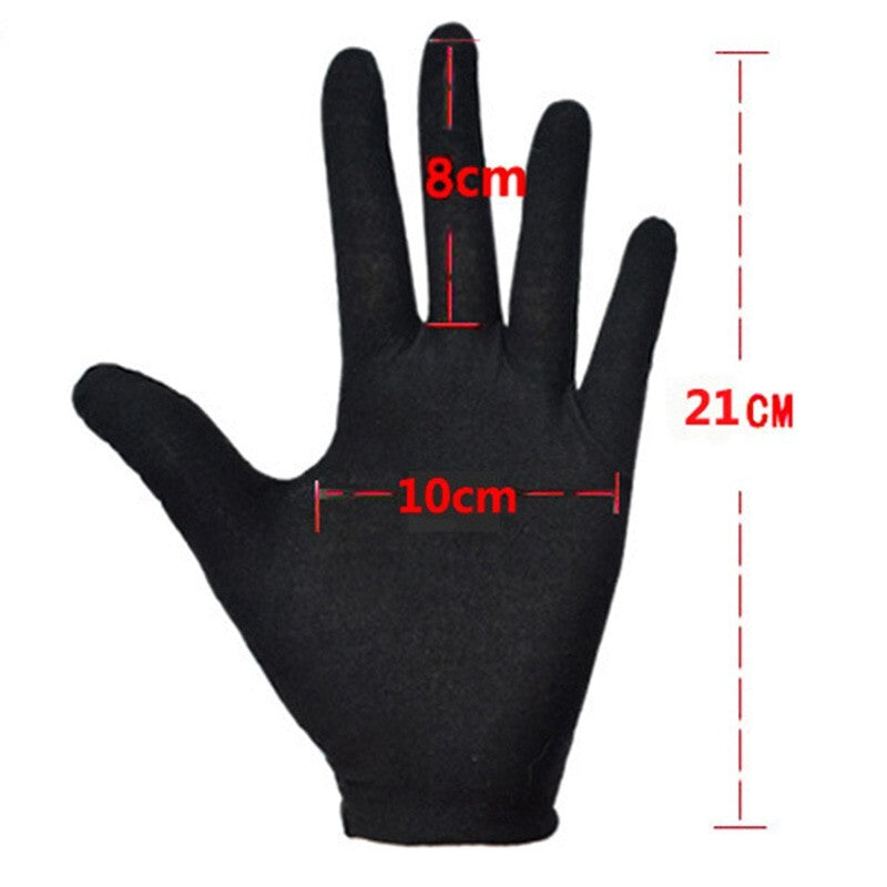 12 Pairs Black Cotton-Gloves Liner Moisturising-Eczema Butler-Beauty-Unisex