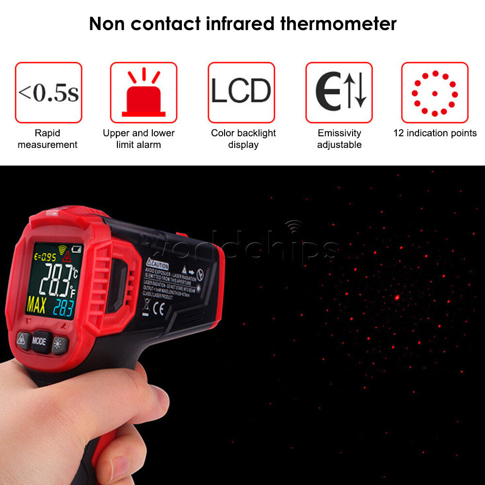 HT650 Laser Temperature Meter Non-contact Infrared Industrial Thermometer Tool