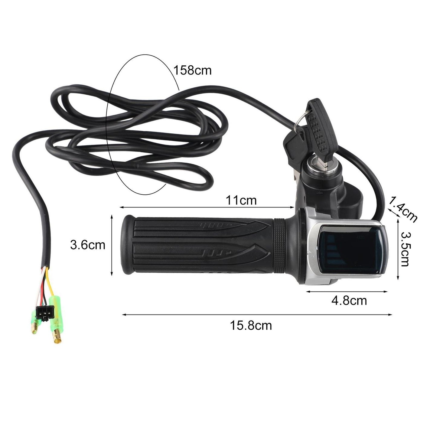 60V 48V 36V EBike/Electric Scooter Throttle Grip Handlebar LED Digital Meter