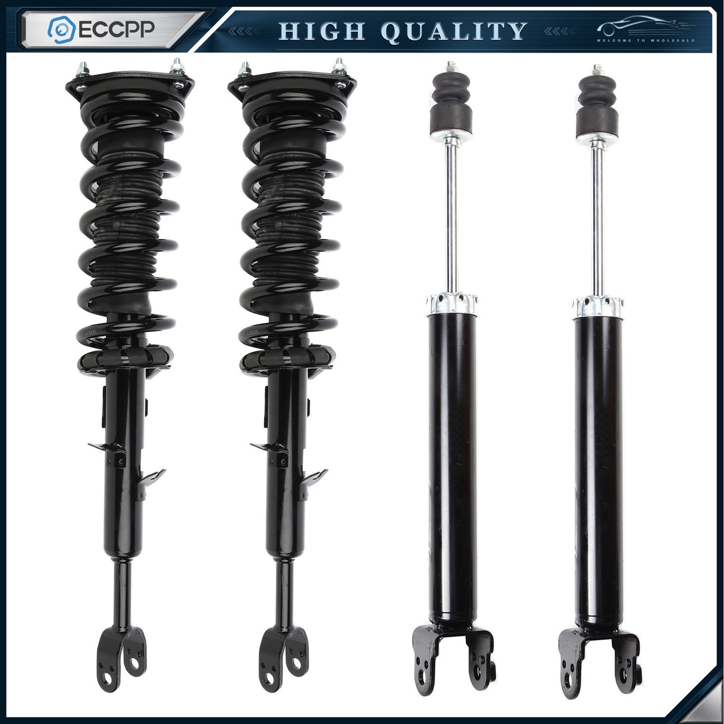 4x Front Complete Struts Mounts Spring Rear Shock For 2003-2007 Infiniti G35 RWD