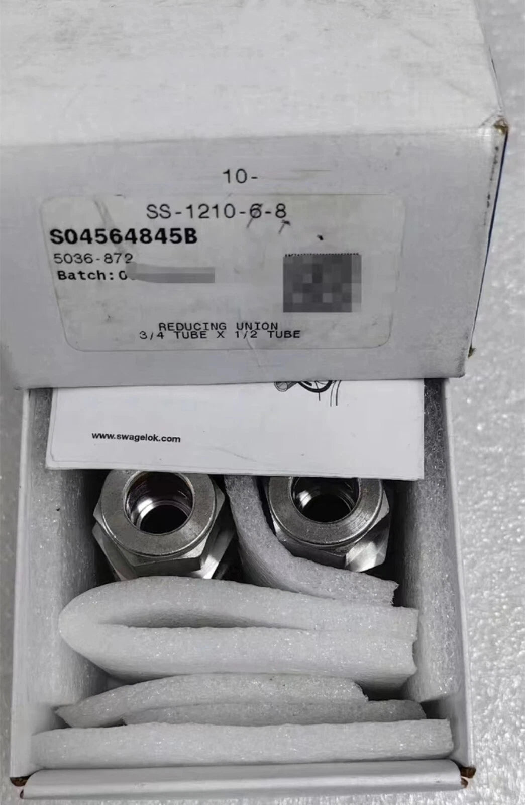 1PC Swagelok SS-1210-6-8 card pipe joint#P