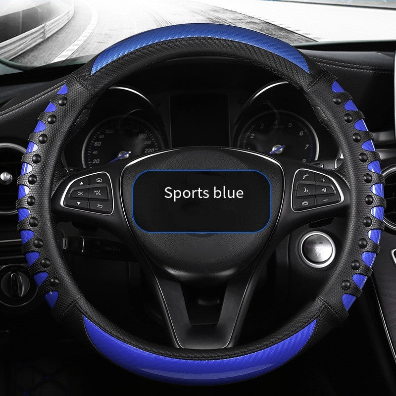 Carbon Fiber 3D Anti Slip Steering Wheel Cover for Truck Bus Summer Use