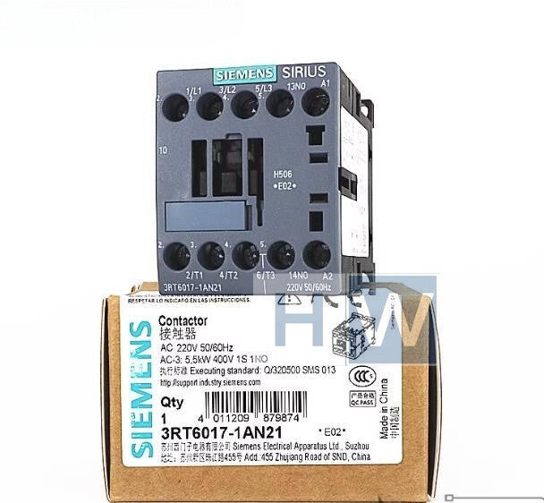 1Pc  SIE-MENS Contactor 3RT6017-1AN21 AC220V 1N0 Current 12A