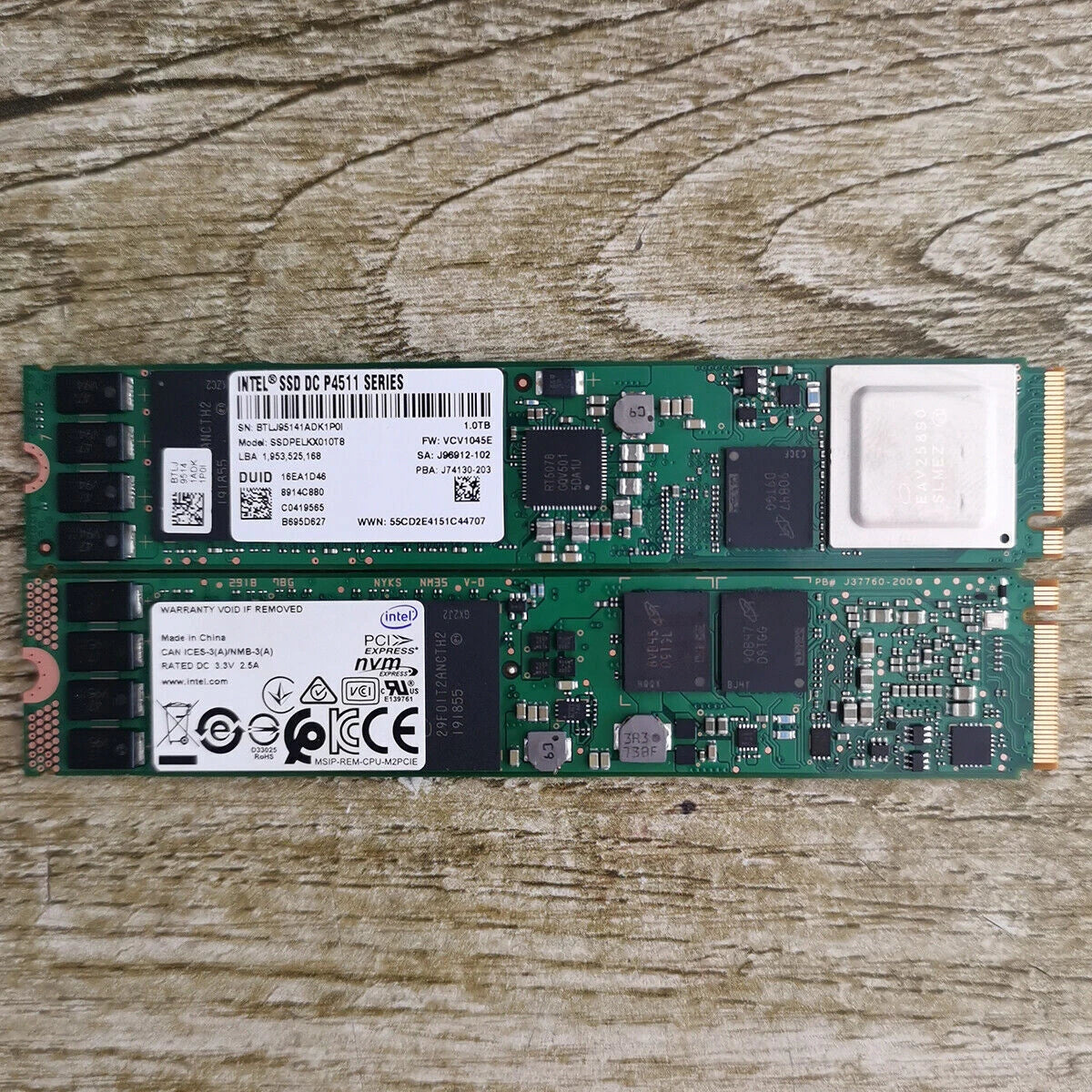 INTEL SSD Series DC P4511 1TB 110NVME3.1X4 SSDPELKX010T8 Solid State Drive