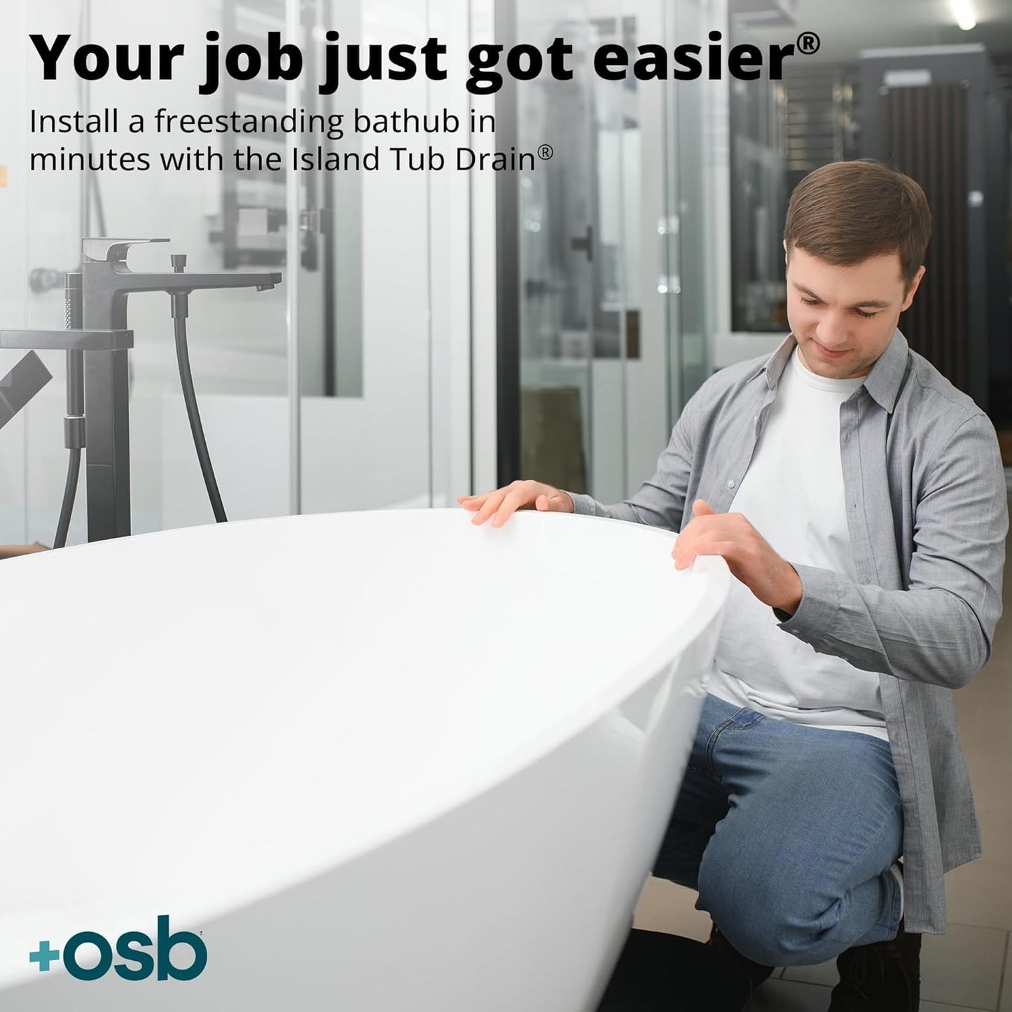 ITD35 Two-Piece ABS Tub Drain Kit - Freestanding, Rough-In, Easy Installation