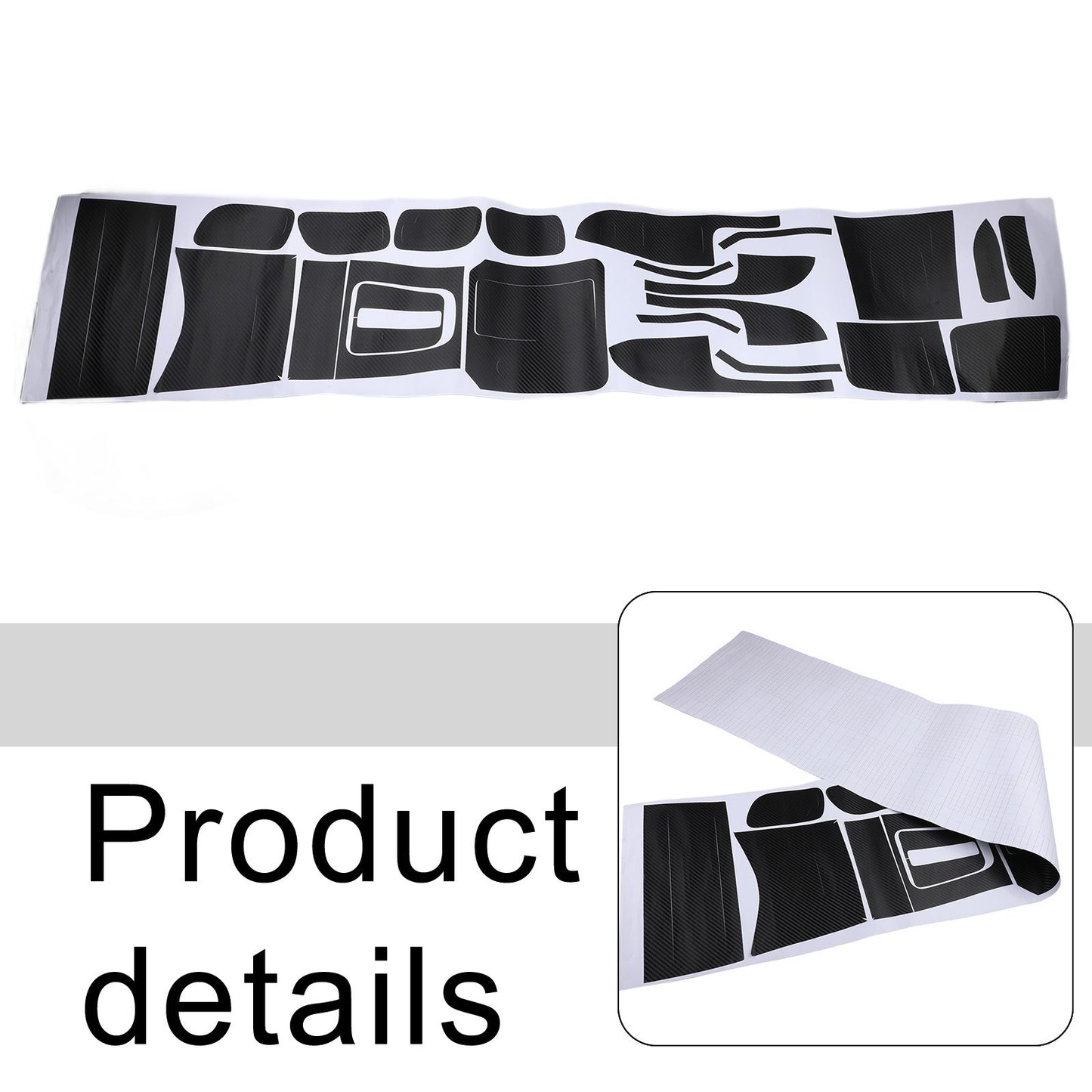 Vinyl Interior Sticker Black Car Carbon Fiber Center For Honda Accord 7th