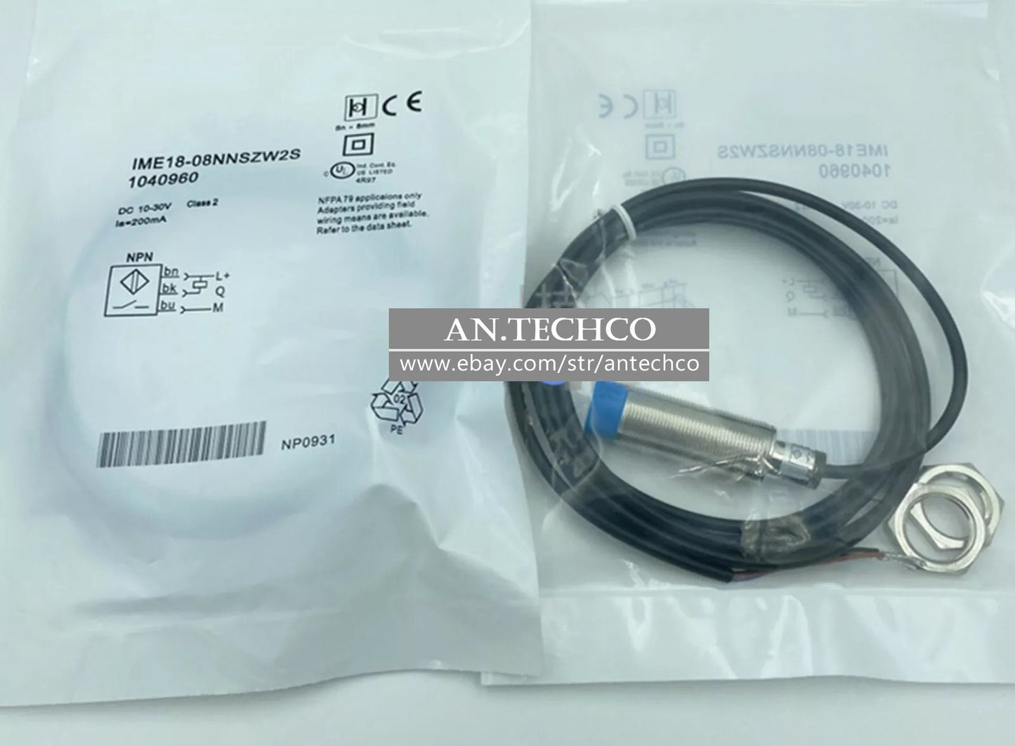 1PCS  IME18-08NNSZW2S Inductive Proximity Sensor, NPN, 3-Wire 2M Non-Flush