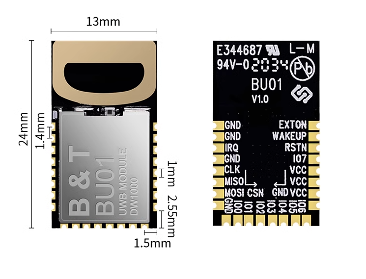 UWB BU01 Indoor Positioning Module Ultra-Wideband Short-Range Accuracy of 10cm