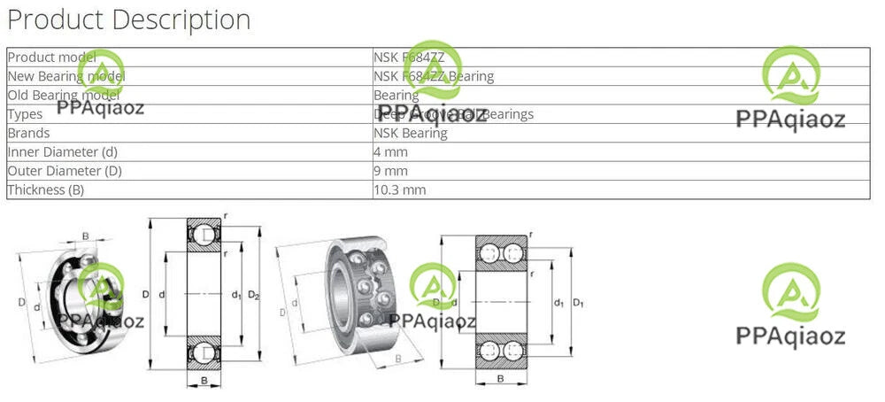 10PCS NSK F684ZZ Deep Groove Ball Bearings 4x9x10.3mm #P