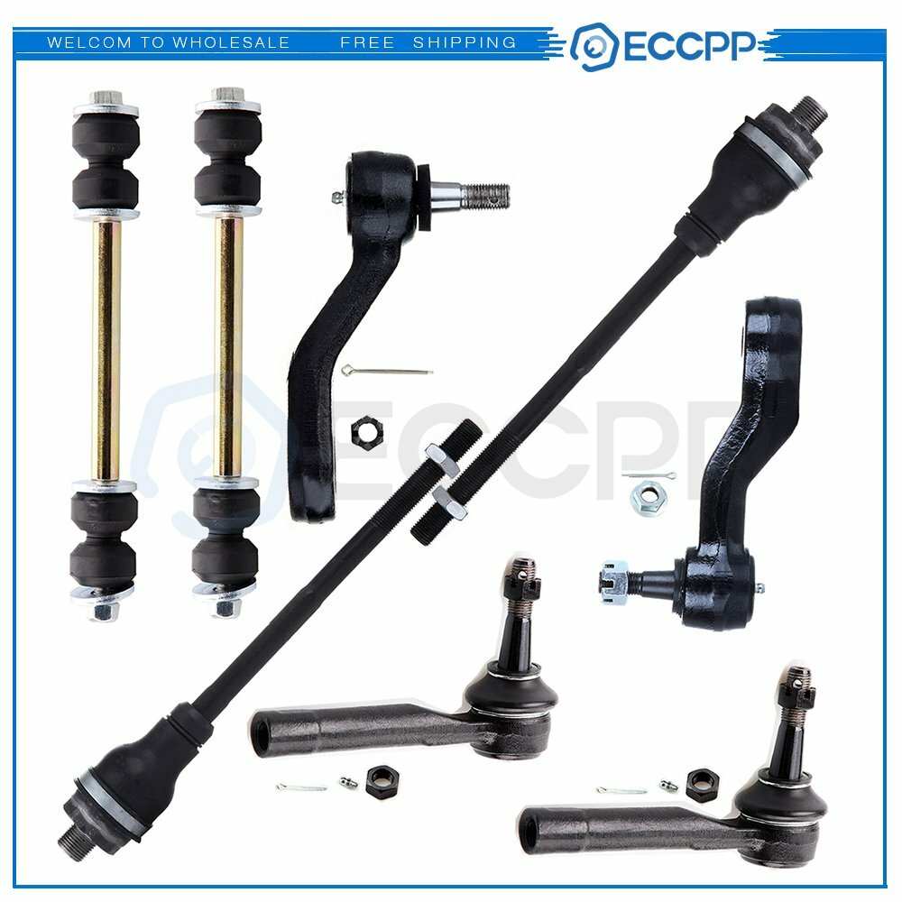 8set Front Sway Bars Tie Rods Pitman Idler Arm Fits 2001-06 GMC Yukon XL 1500