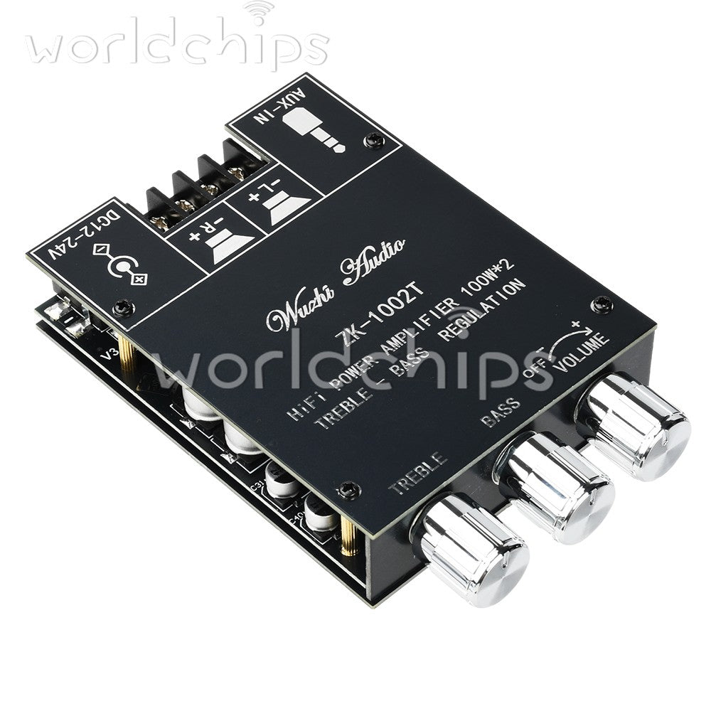ZK-1002T Bluetooth 5.0 TPA3116 2-Channel 100WX2 Digital Audio Amplifier Module