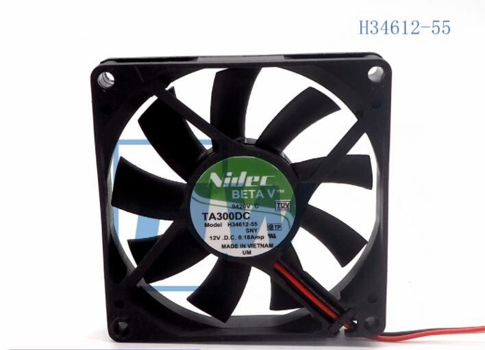 1Pc   Nidec TA300DC H34612-55 8015 12V 0.18A 8CM Cooling Fan 2-wire