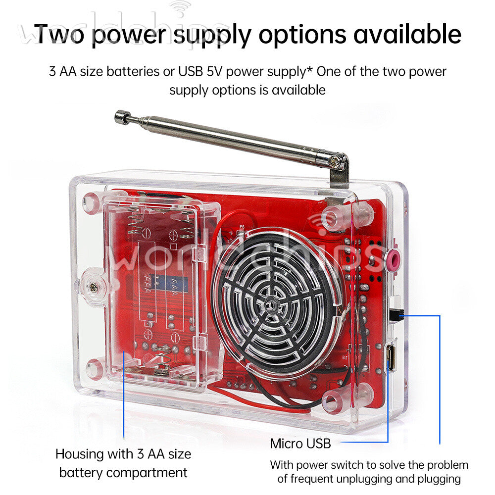 1-10PCS Digital RDA5807 FM Radio Electronic Kit 87-108MHZ Soldering Practice Kit