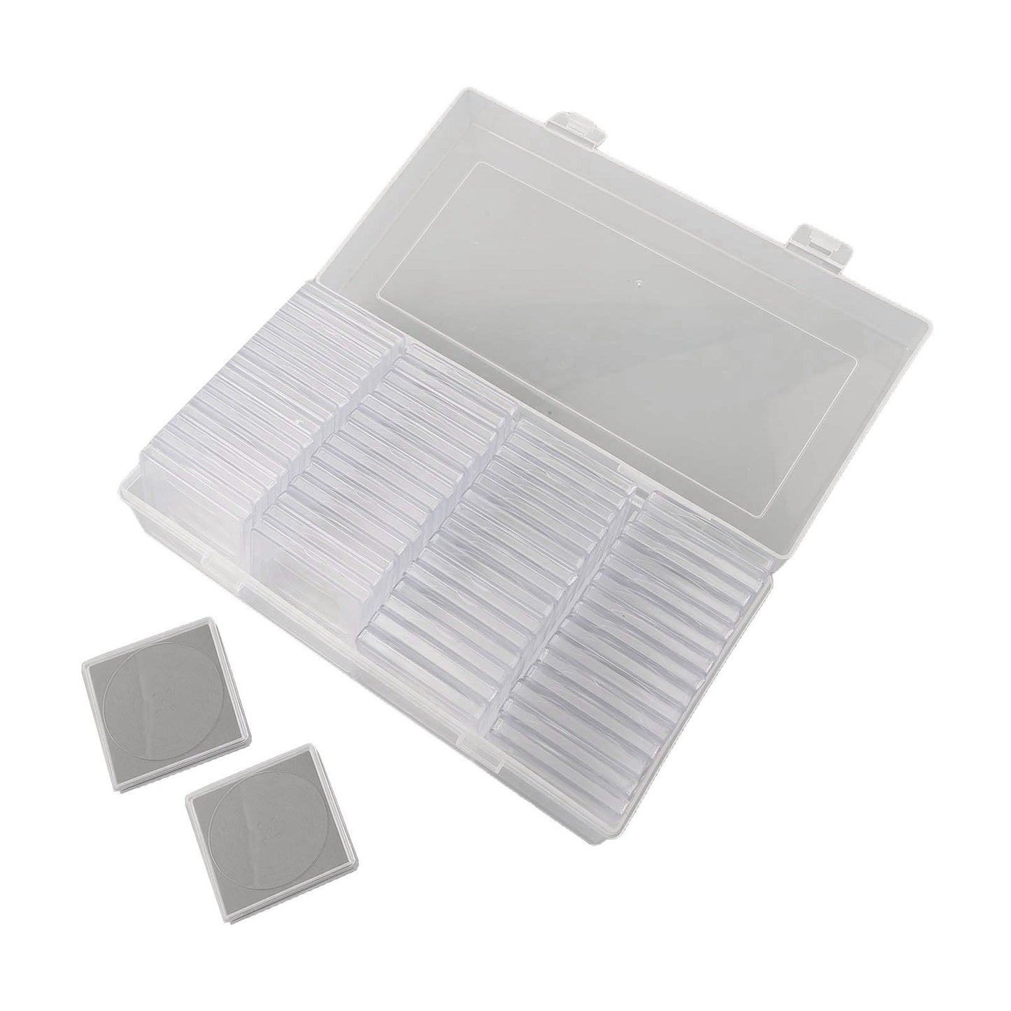 Coin Capsule Storage Case 60pcs with Adjustable Foam for Various Diameters
