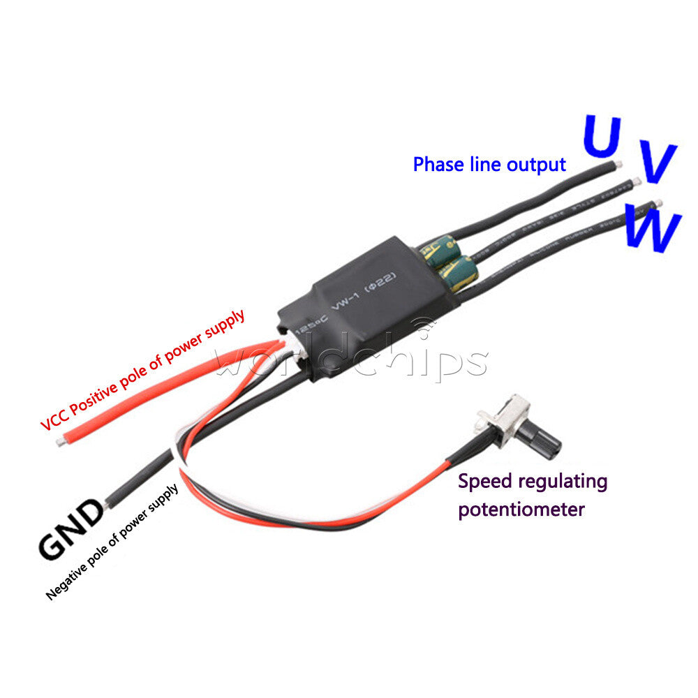 200/1000W 3 phase Brushless Hall Motor Pump Driver ESC Speed Controller DC 6-24V