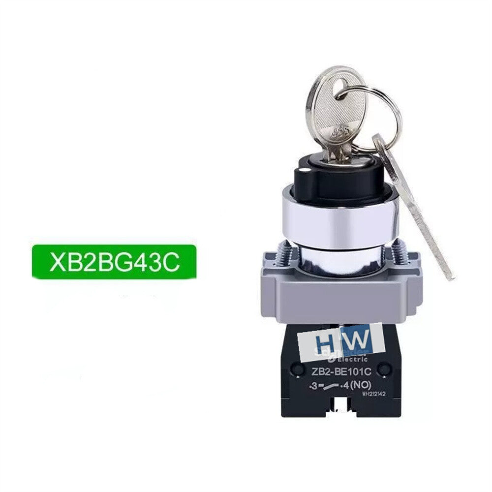 2/Piece  Key Selection Switch XB2BG43C XB2-BG43C 2-gear Self-locking 2NO