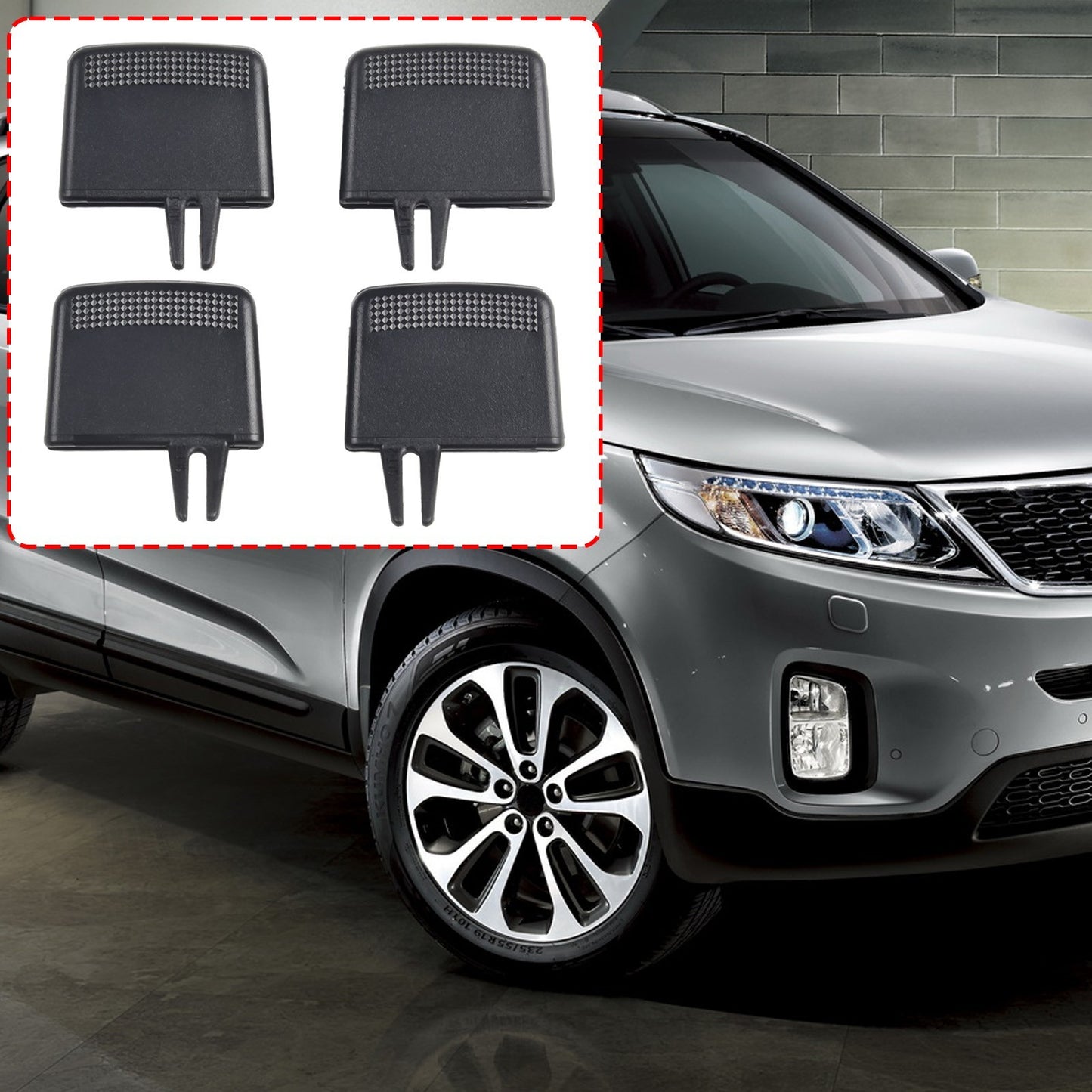 4Pcs Car Front A/C Air Vent Outlet Tab Clip Repair For Kia Sorento 2009-14 Black