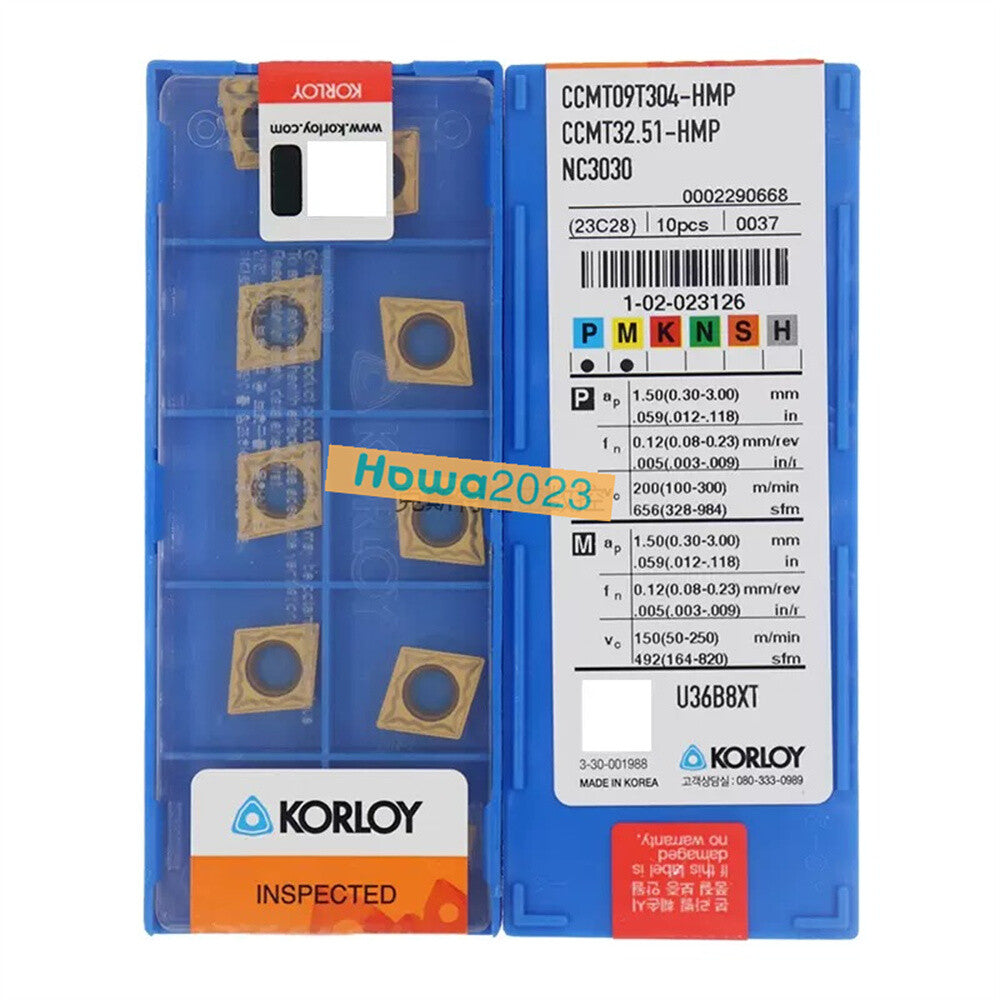 10PCS /box KORLOY CCMT09T304-HMP NC3030 CCMT32.51-HMP Blade Carbide Inserts