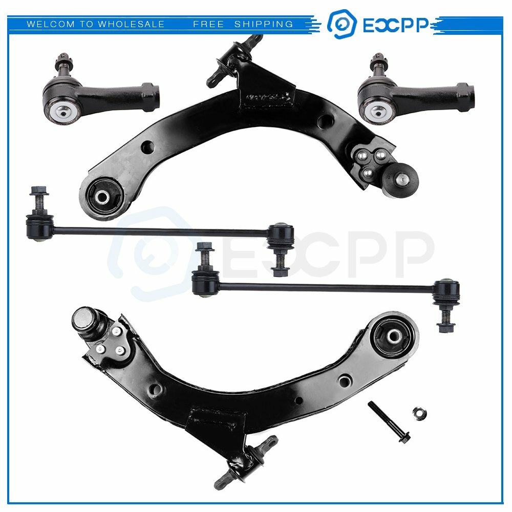 6pcs Front Control Arms Sway Bars Tie Rods For 2005-2010 2011 Chevy HHR Cobalt