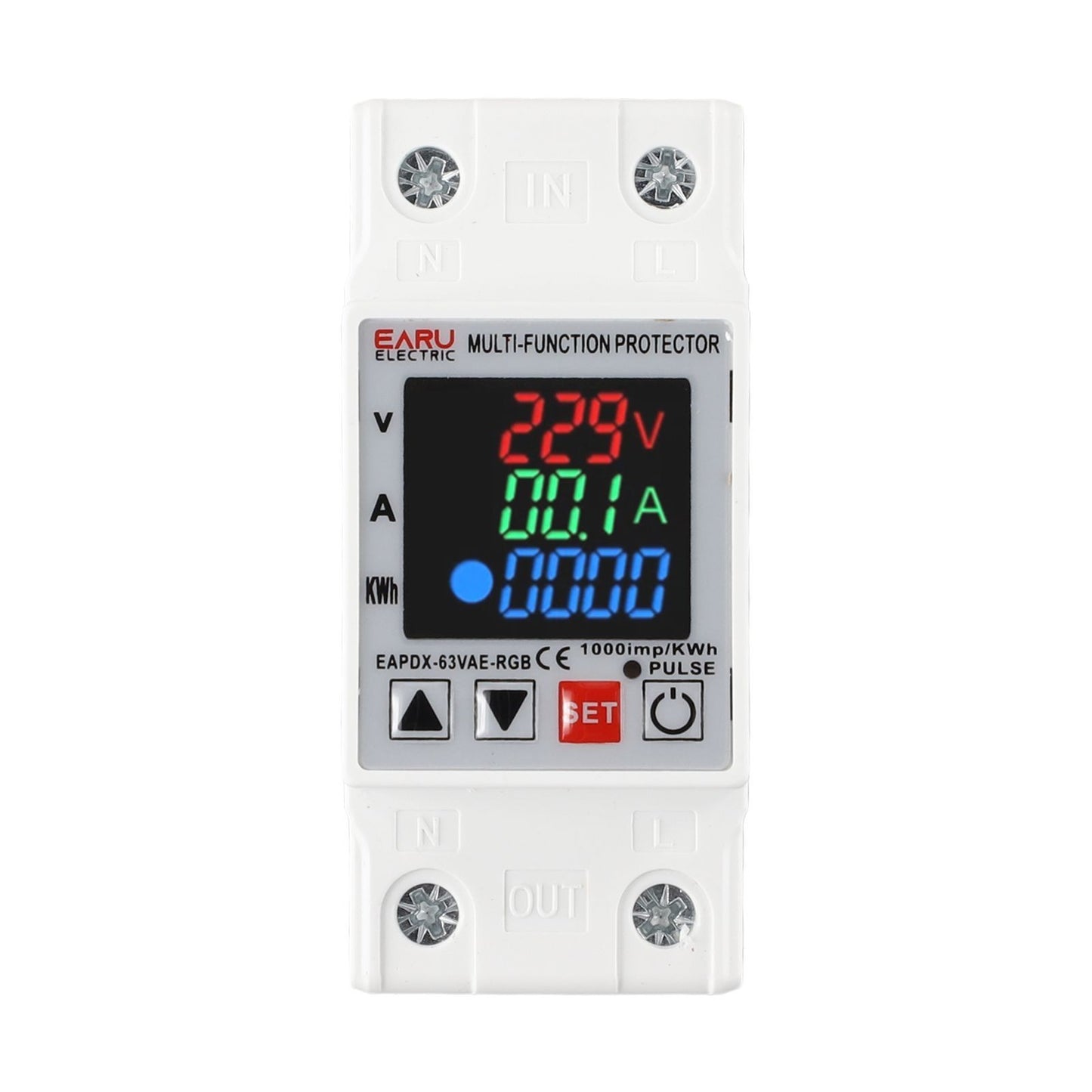 3IN1 Display Protector Relay Current Protective Device Din Rail Over Voltage