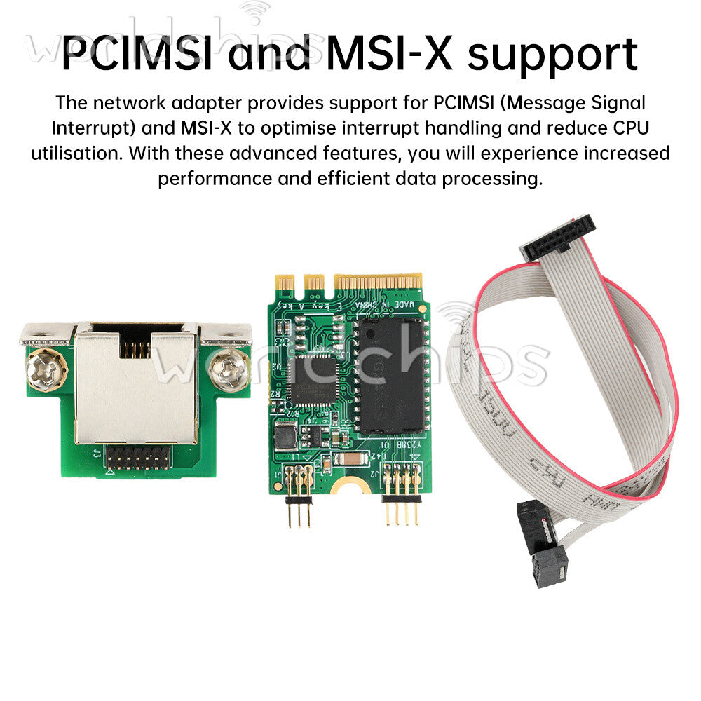 M.2 Key A+E/PCI-E 2.5G Gigabit Ethernet Network Lan Card 1000Mbps RTL8125BG Chip