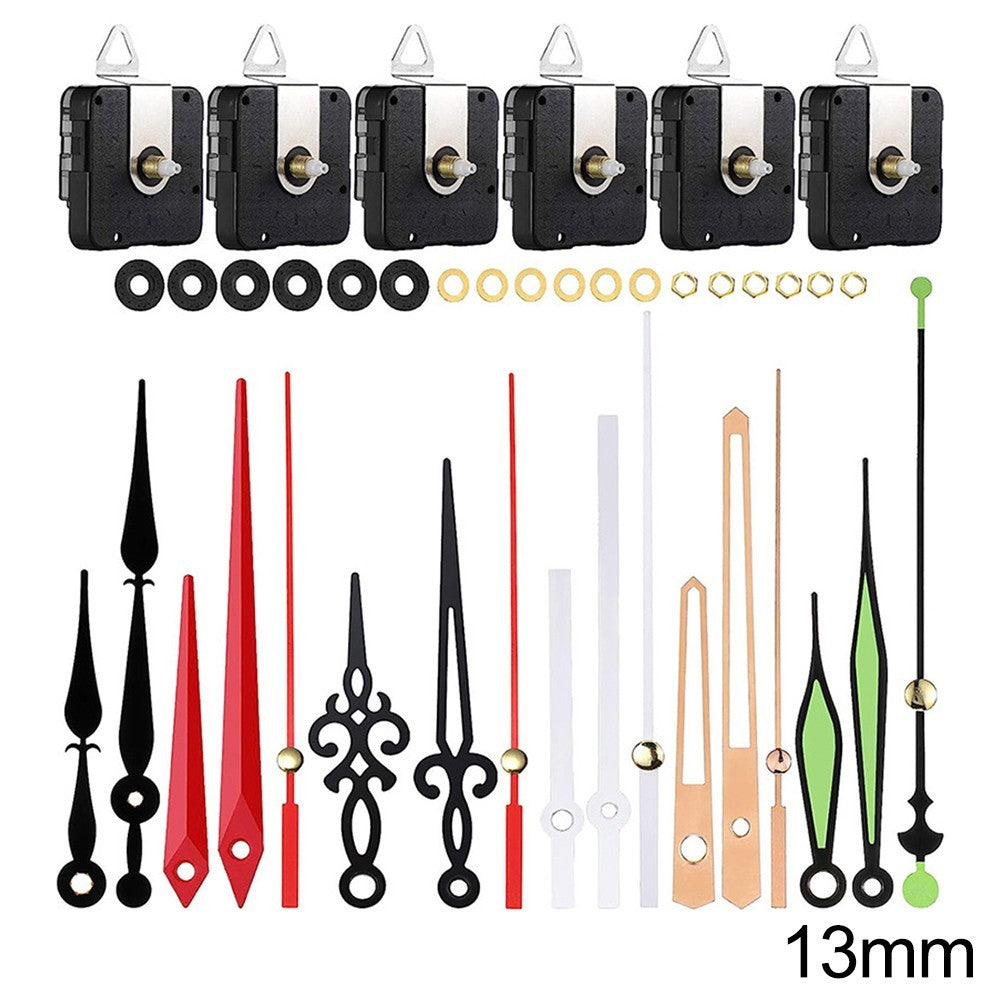 Silent Quartz Clock Movement Kit with 6 Metal Hands for Clock Projects