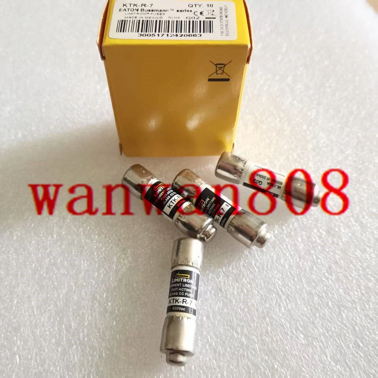 10 pcs KTK-R-7 Fuse 7A 600Vac，  with box，free shipping #P