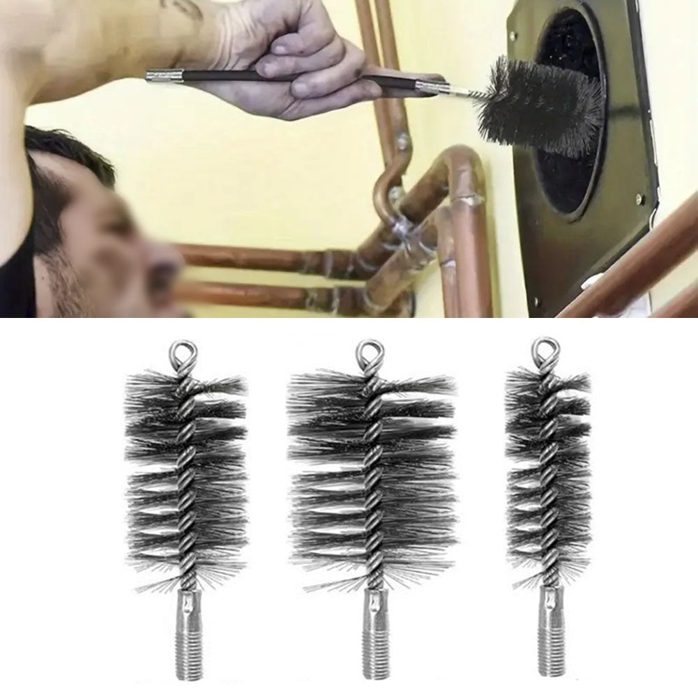 3Pcs Stove Pipe Brush Set For Cleaning Chimneys Boilers And Pipe Systems