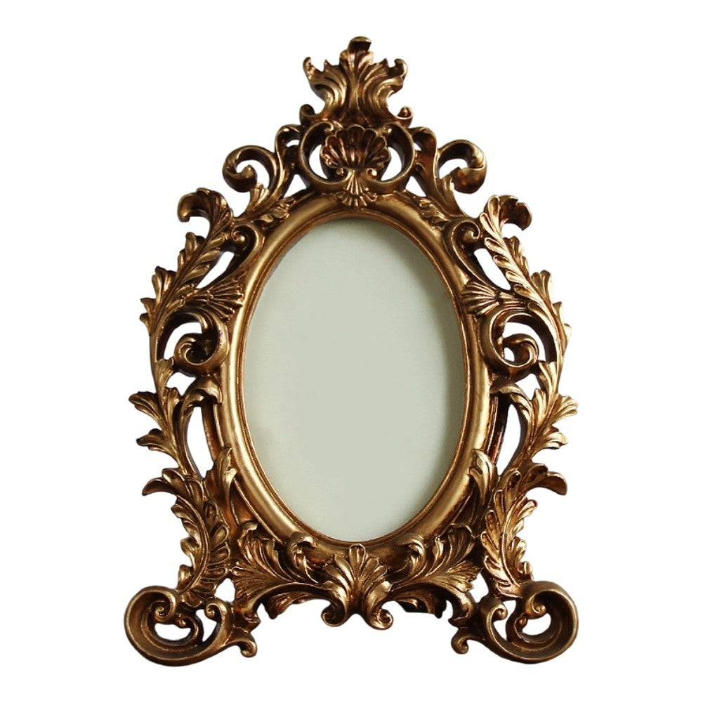 Oval Photo Frame Vintage European Style Distressed Finish Wall Mountable