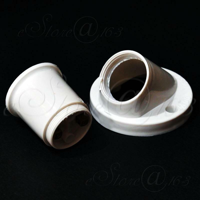 2x E27 Screw Base Round Oblique Wall / Celling Mounted Light Bulb Lamp Socket -B