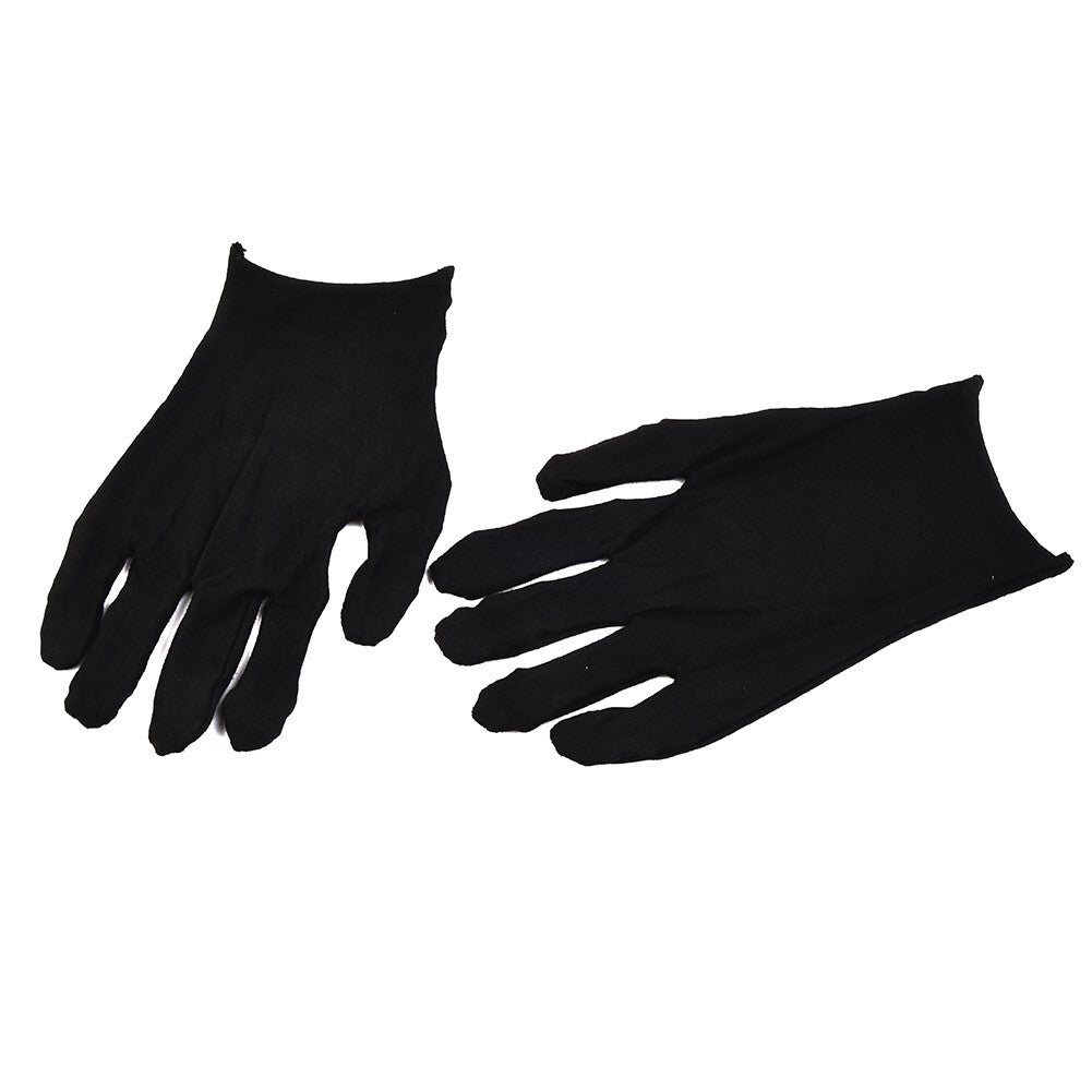 12 Pairs Black Cotton-Gloves Liner Moisturising-Eczema Butler-Beauty-Unisex
