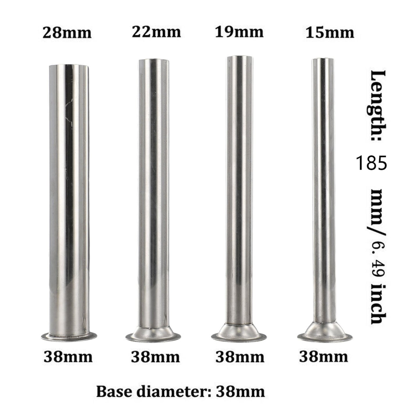 4Pcs Stuffing Tubes Filling Tubes Funnels Nozzles Silver 165mm/6.5inch