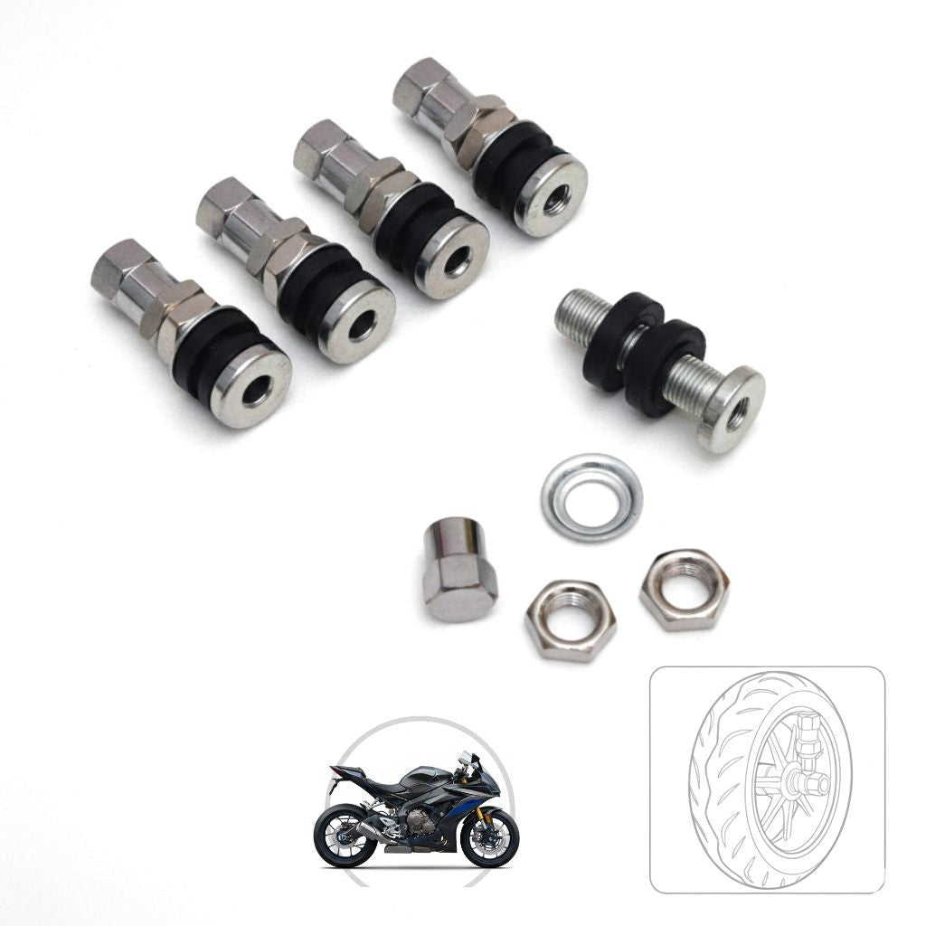 4x High Quality Tubeless Tire Valve Stems Set for Motorcycle E-bike ATV Repair