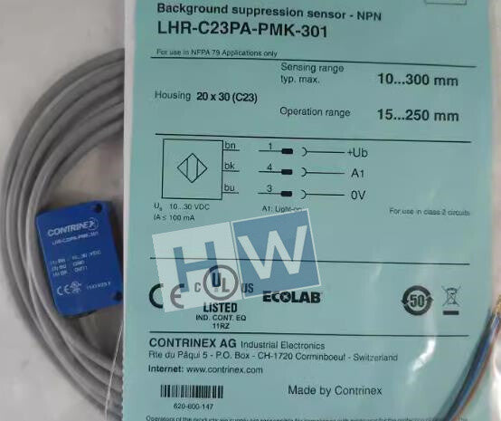 1PC  CONTRINEX Photoelectric Sensor LHR-C23PA-PMK-301 Quality Assurance