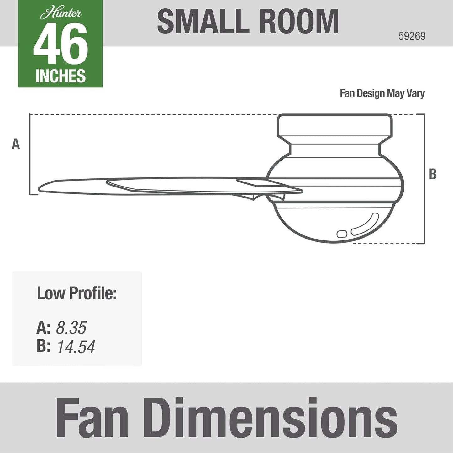 46 Inch Indoor Ceiling Fan with LED Light, Anslee 59269, White, Pull Chain