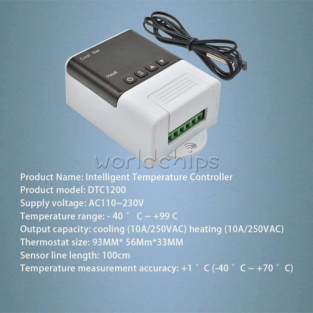 DTC1200  AC 110V-230V Digital Intelligent Temperature Controller + NTC Sensor