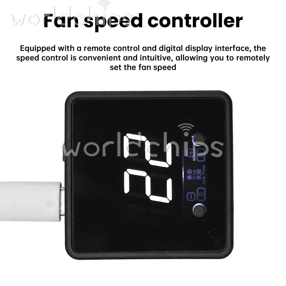 4Pin Fan PWM Speed Controller Digital Display Remote Control DC/Type-C PD QC