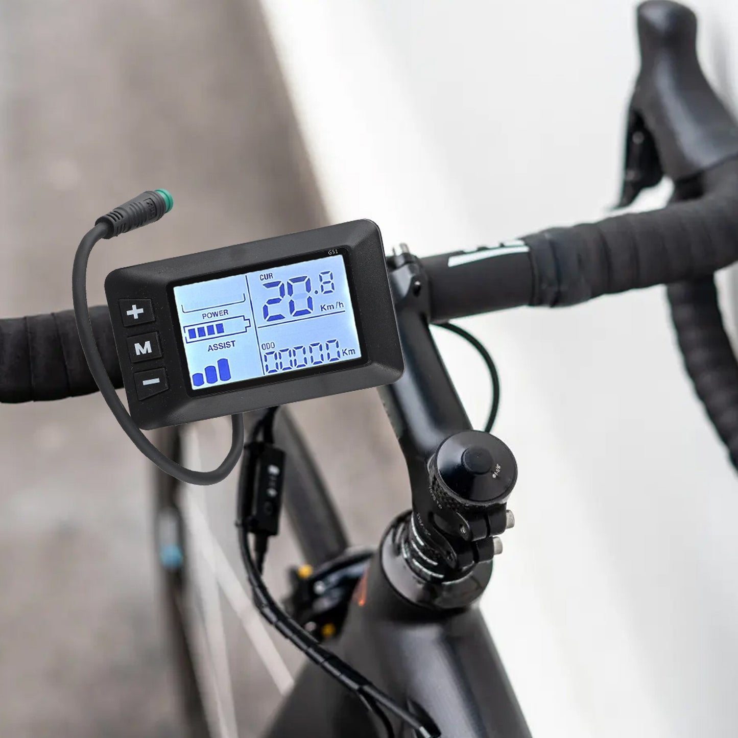 Sturdy E Bike LCD Display 24V 36V 48V with 5 Pins Waterproof Connector
