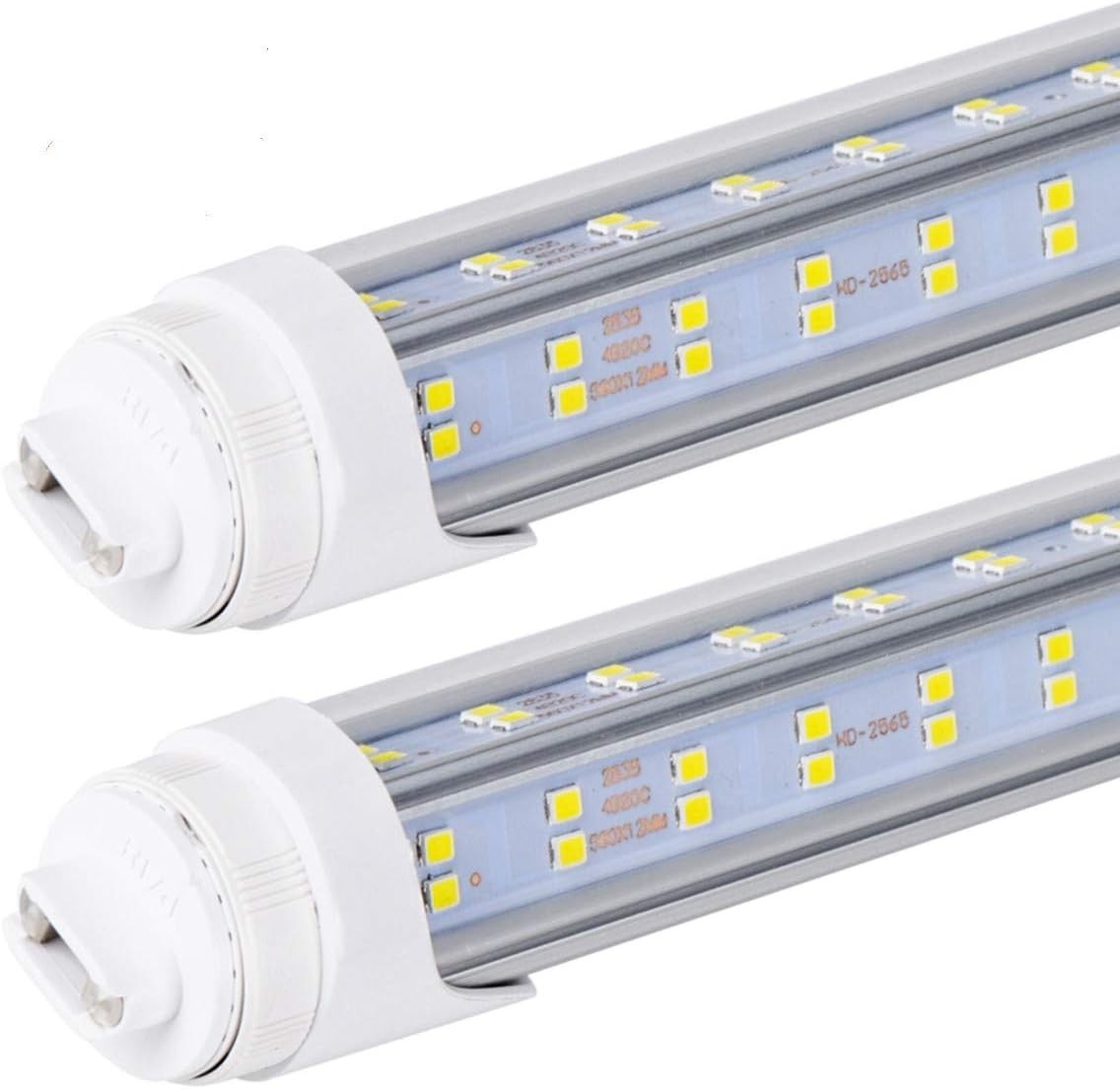 10-Pack 100W V-Shaped LED Tube Lights, 8FT 6000K 14500LM, Clear Cover