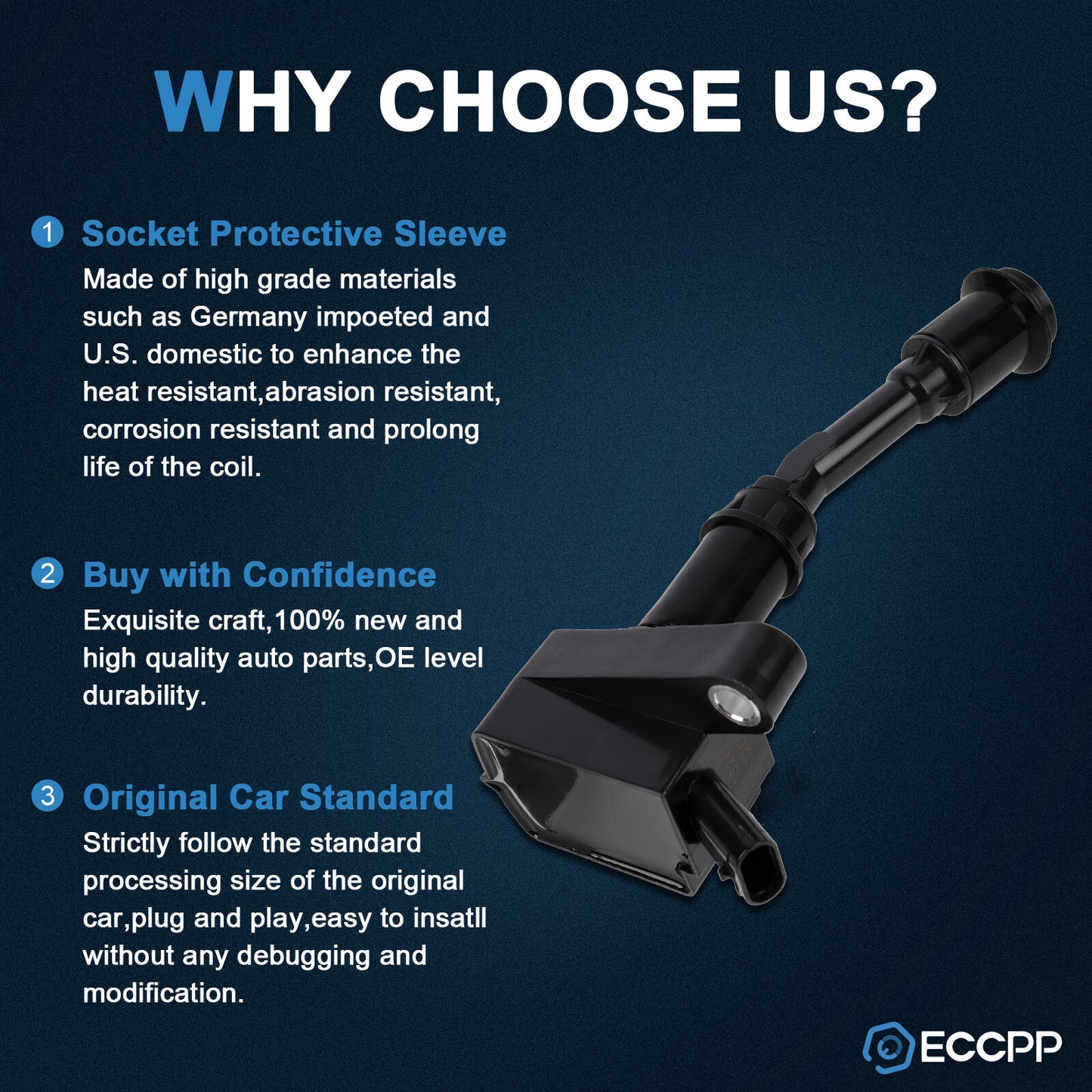 ECCPP 4 Ignition Coils For 2017-2019 Ford Escape 2014-2020 Ford Fusion 1.5L L4