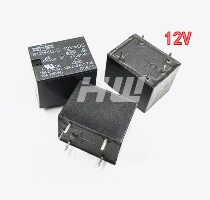 5Pcs   812H-1C-C 12V 5-pin 16A 27VAC Power Relay 20A SONGCHUAN