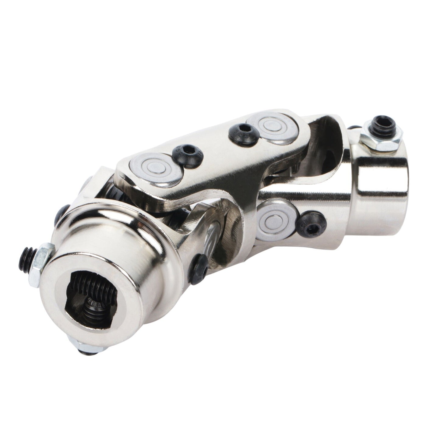 3/4" DD x 3/4" DD Universal Steering U-Joint Chrome Steel Double Shaft Coupler