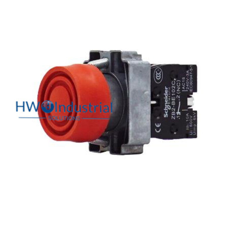 2PC  XB2BP42C Red Button Switch 1NC 22mm Installation Aperture