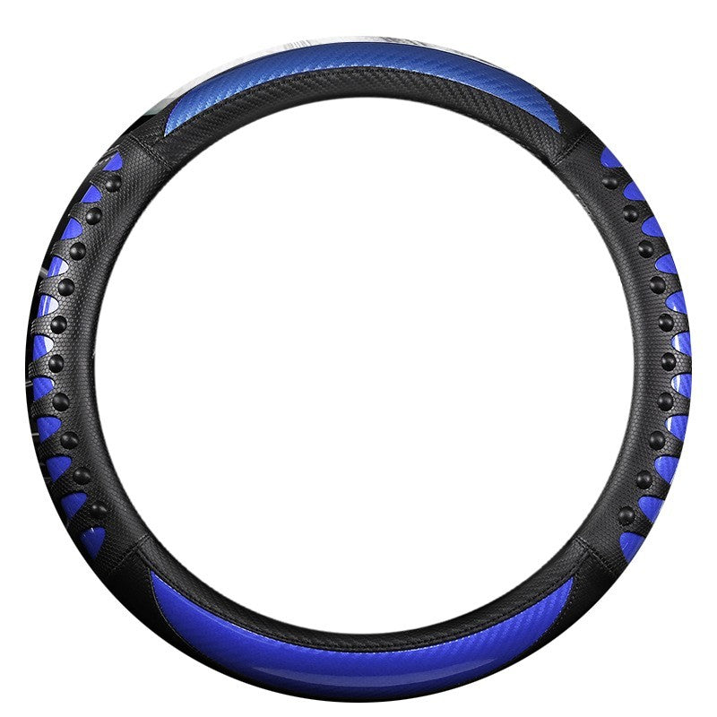Carbon Fiber 3D Anti Slip Steering Wheel Cover for Truck Bus Summer Use